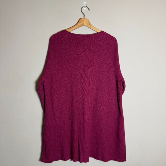 J. Jill Wool Knit Sweater Pullover Tunic Women's XL Purple Oversized Comfy Soft - Picture 3 of 13